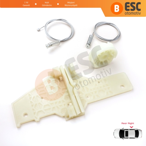 Peugeot 207 WA WC WK SW 2006–2015 5-Kapı 9224C9 İçin Elektrikli Arka Sağ Cam Kriko Tamir Seti