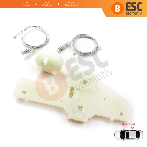 Peugeot 207 WA WC WK SW 2006–2015 5-Kapı 9224C9 İçin Elektrikli Arka Sağ Cam Kriko Tamir Seti