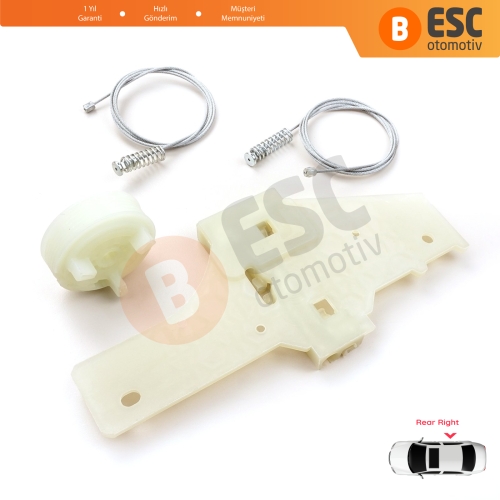 Peugeot 207 WA WC WK SW 2006–2015 5-Kapı 9224C9 İçin Elektrikli Arka Sağ Cam Kriko Tamir Seti