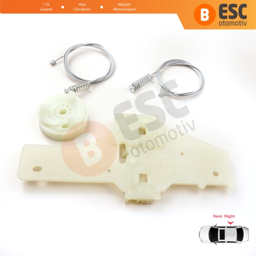 Peugeot 207 WA WC WK SW 2006–2015 5-Kapı 9224C9 İçin Elektrikli Arka Sağ Cam Kriko Tamir Seti