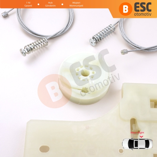 Peugeot 207 WA WC WK SW 2006–2015 5-Kapı 9224C9 İçin Elektrikli Arka Sağ Cam Kriko Tamir Seti