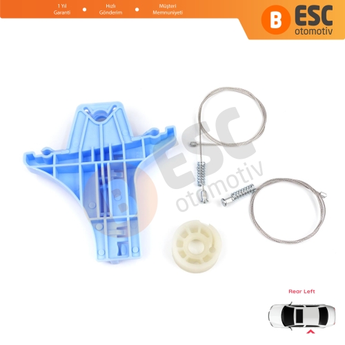 VW Jetta MK6 A6 IV 2010-2018 5C6 5C6839461 İçin Elektrikli Arka Sol Cam Kriko Tamir Seti