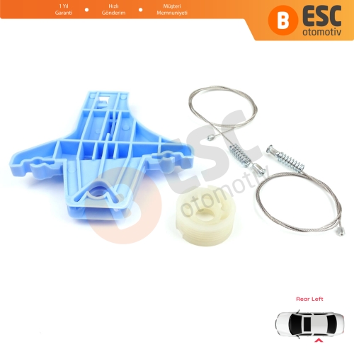 VW Jetta MK6 A6 IV 2010-2018 5C6 5C6839461 İçin Elektrikli Arka Sol Cam Kriko Tamir Seti