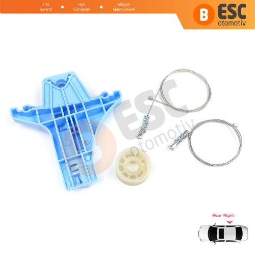VW Jetta MK6 A6 IV 2010-2018 5C6 5C6839462 İçin Elektrikli Arka Sağ Cam Kriko Tamir Seti