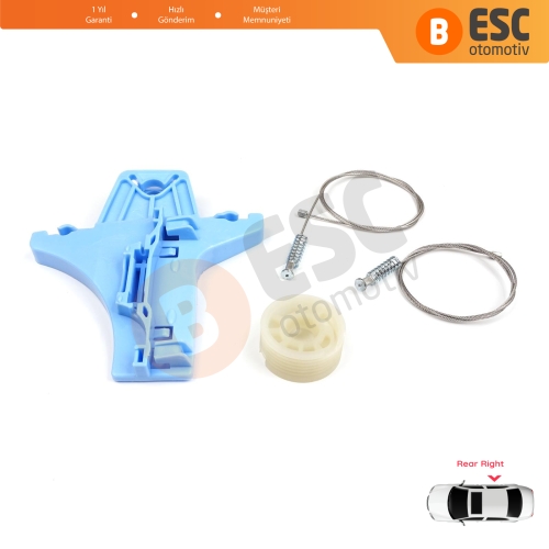 VW Jetta MK6 A6 IV 2010-2018 5C6 5C6839462 İçin Elektrikli Arka Sağ Cam Kriko Tamir Seti