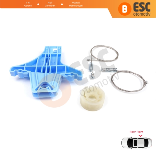 VW Jetta MK6 A6 IV 2010-2018 5C6 5C6839462 İçin Elektrikli Arka Sağ Cam Kriko Tamir Seti