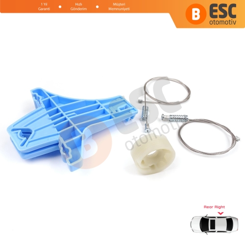 VW Jetta MK6 A6 IV 2010-2018 5C6 5C6839462 İçin Elektrikli Arka Sağ Cam Kriko Tamir Seti