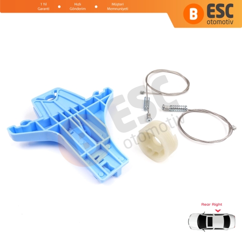VW Jetta MK6 A6 IV 2010-2018 5C6 5C6839462 İçin Elektrikli Arka Sağ Cam Kriko Tamir Seti