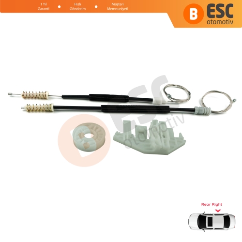 Peugeot 406 8B 8E/F 1995-2004 4/5 Kapı 0130821924 İçin Arka Sağ Kapı Cam Kriko Tamir Seti
