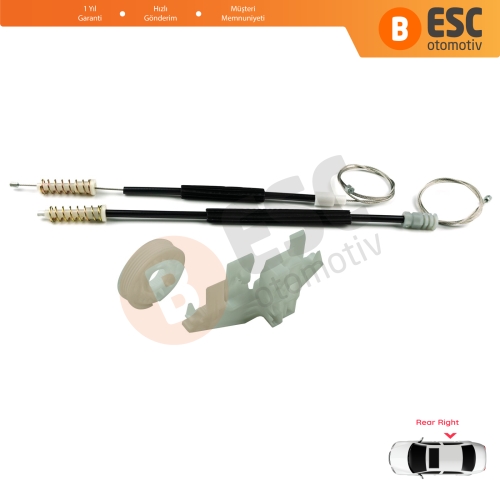Peugeot 406 8B 8E/F 1995-2004 4/5 Kapı 0130821924 İçin Arka Sağ Kapı Cam Kriko Tamir Seti