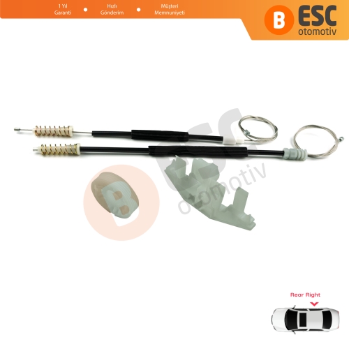 Peugeot 406 8B 8E/F 1995-2004 4/5 Kapı 0130821924 İçin Arka Sağ Kapı Cam Kriko Tamir Seti