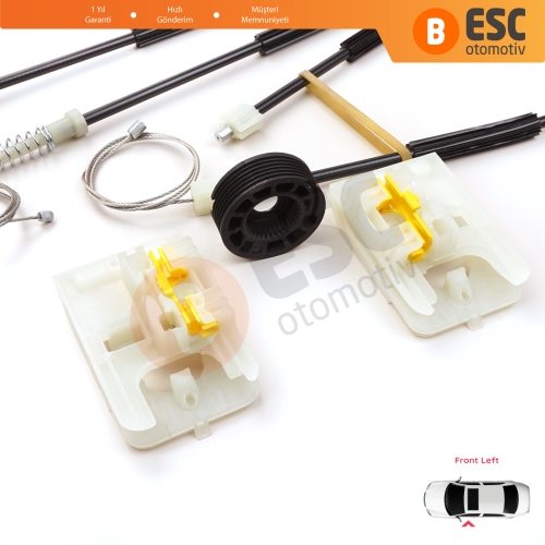 Ford Focus MK3 C346 2010-2019 4/5 Kapı BM51A23201 İçin Ön Sol Cam Kriko Tamir Seti