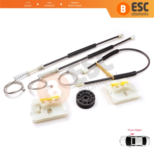 Ford Focus MK3 C346 2010-2019 4/5 Kapı BM5Z5423200 İçin Ön Sağ Cam Kriko Tamir Seti