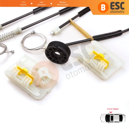 Ford Focus MK3 C346 2010-2019 4/5 Kapı BM5Z5423200 İçin Ön Sağ Cam Kriko Tamir Seti