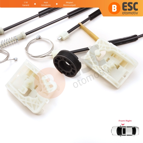 Ford Focus MK3 C346 2010-2019 4/5 Kapı BM5Z5423200 İçin Ön Sağ Cam Kriko Tamir Seti