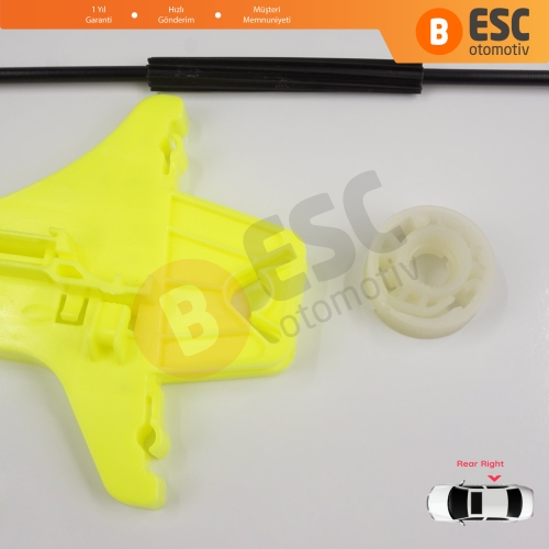 VW Golf MK7 5G 2012-2021 5-Kapı 5G4839462 İçin Elektrikli Arka Sağ Cam Kriko Tamir Seti