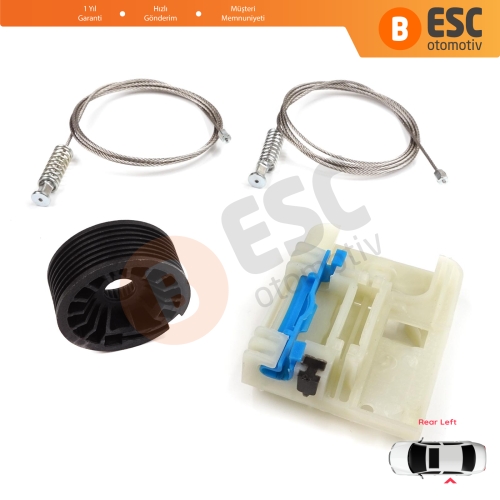 Fiat Egea Tipo MK2 356 357 2015-On 4/5 Kapı 52093915 İçin Elektrikli Sol Arka Kapı Cam Kriko Tamir Seti
