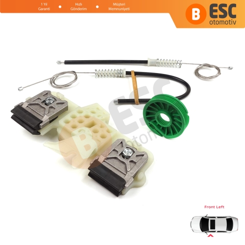 Ford Fiesta MK5 JH JD BE256 2001-2008 4/5 Kapı 2S61A23201 İçin Ön Sol Kapı Cam Kriko Tamir Seti	