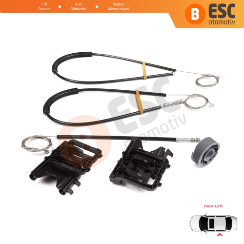 Land Rover Range Rover Sport MK2 L494 2013-2022 LR078871 İçin Arka Sol Kapı Cam Kriko Tamir Seti	