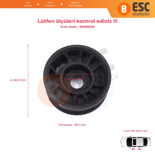 Citroen C-Elysee DD Peugeot 301 2012-On 9677416980 için Sol Kapı Cam Kriko Tamir Makarası