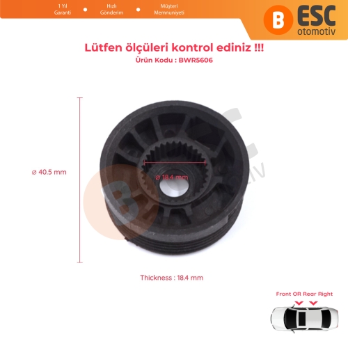 Citroen C-Elysee DD Peugeot 301 2012-On 9677416880 için Sağ Kapı Cam Kriko Tamir Makarası