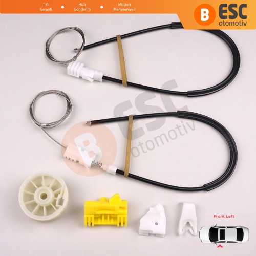 Renault Clio MK2 1998-2012 2/3-Door HB Coupe Van 7700842247 İçin Elektrikli Sol Kapı Cam Kriko Tamir Seti