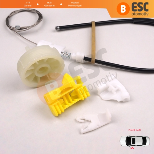 Renault Clio MK2 1998-2012 2/3-Door HB Coupe Van 7700842247 İçin Elektrikli Sol Kapı Cam Kriko Tamir Seti