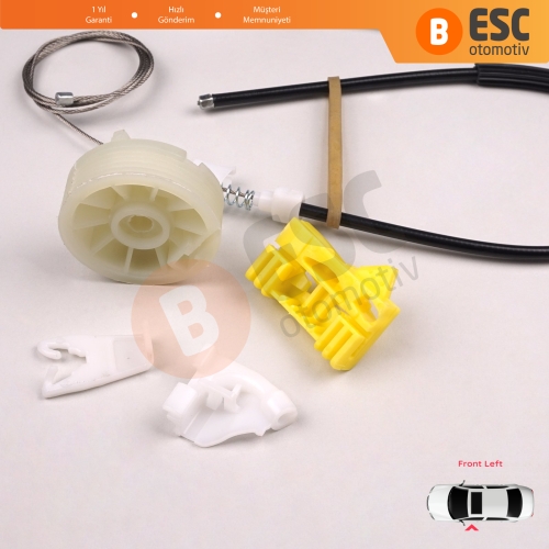 Renault Clio MK2 1998-2012 2/3-Door HB Coupe Van 7700842247 İçin Elektrikli Sol Kapı Cam Kriko Tamir Seti