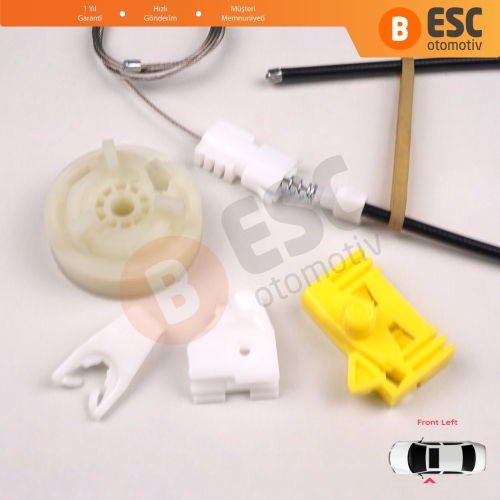 Renault Clio MK2 1998-2012 2/3-Door HB Coupe Van 7700842247 İçin Elektrikli Sol Kapı Cam Kriko Tamir Seti