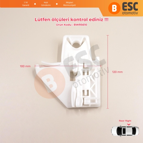 Skoda Octavia MK2 A5 1Z3 1Z5 2004-2013 4/5-Kapı 1Z0839656 İçin Elektrikli Arka Sağ Cam Kriko Tamir Klipsi