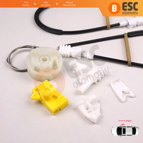 Renault Clio MK2 1998-2012 2/3-Kapı HB Coupe Van 7700842246 İçin Elektrikli Sağ Kapı Cam Kriko Tamir Seti