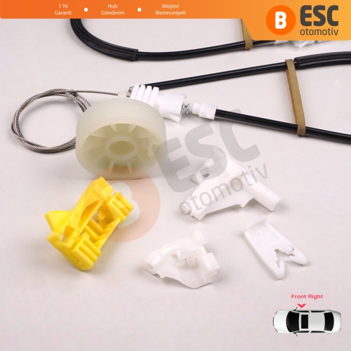 Renault Clio MK2 1998-2012 2/3-Kapı HB Coupe Van 7700842246 İçin Elektrikli Sağ Kapı Cam Kriko Tamir Seti