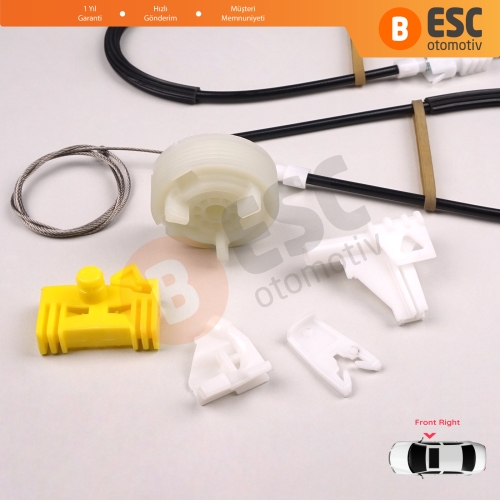 Renault Clio MK2 1998-2012 2/3-Kapı HB Coupe Van 7700842246 İçin Elektrikli Sağ Kapı Cam Kriko Tamir Seti