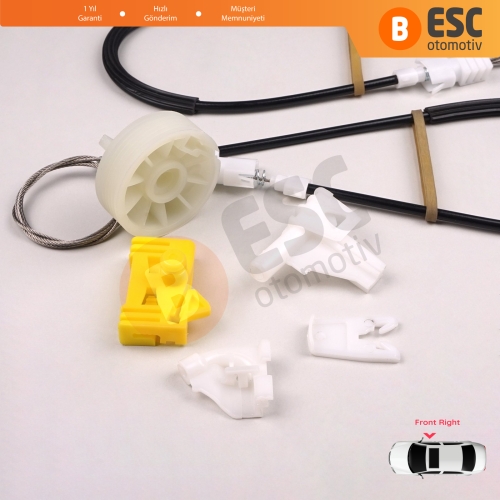 Renault Clio MK2 1998-2012 2/3-Kapı HB Coupe Van 7700842246 İçin Elektrikli Sağ Kapı Cam Kriko Tamir Seti