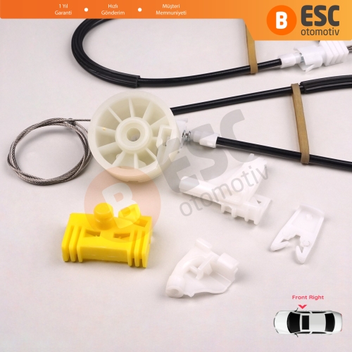 Renault Clio MK2 1998-2012 2/3-Kapı HB Coupe Van 7700842246 İçin Elektrikli Sağ Kapı Cam Kriko Tamir Seti