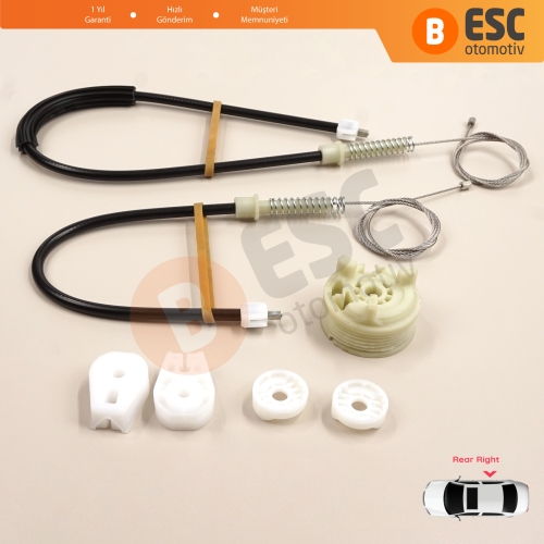 Renault Megane MK2 EM0/1 2002-2009 CC Cabriolet Convertible 8201010932 İçin Elektrikli Arka Sağ Cam Kriko Tamir Seti