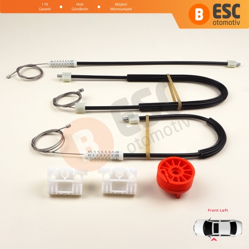 Renault Clio MK3 BR CR KR SB SR 2005-2014 5-Kapı 8200191148 İçin Elektrikli Ön Sol Cam Kriko Tamir Seti