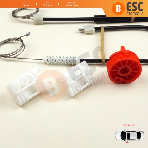 Renault Clio MK3 BR CR KR SB SR 2005-2014 5-Kapı 8200191148 İçin Elektrikli Ön Sol Cam Kriko Tamir Seti