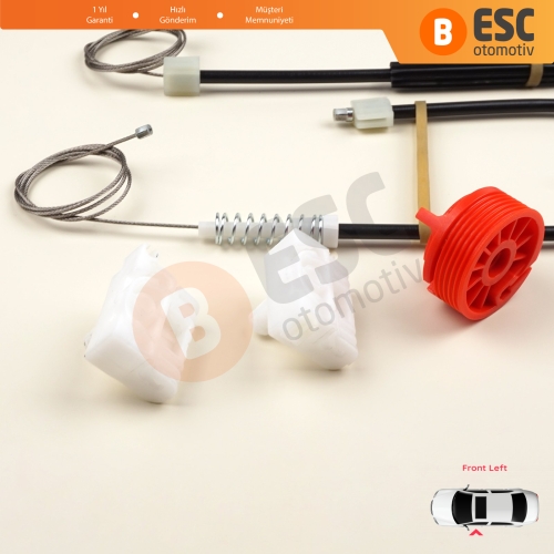 Renault Clio MK3 BR CR KR SB SR 2005-2014 5-Kapı 8200191148 İçin Elektrikli Ön Sol Cam Kriko Tamir Seti