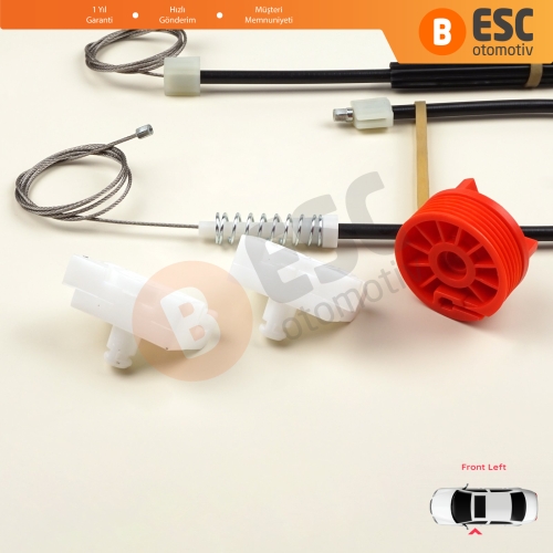 Renault Clio MK3 BR CR KR SB SR 2005-2014 5-Kapı 8200191148 İçin Elektrikli Ön Sol Cam Kriko Tamir Seti