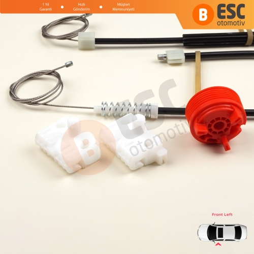 Renault Clio MK3 BR CR KR SB SR 2005-2014 5-Kapı 8200191148 İçin Elektrikli Ön Sol Cam Kriko Tamir Seti