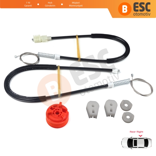 Citroen C3 Pluriel MK1 Cabrio Convertible 2003-2010 9643071180 İçin Elektrikli Arka Sağ Cam Kriko Tamir Seti