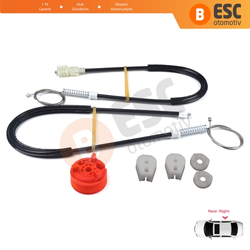 Citroen C3 Pluriel MK1 Cabrio Convertible 2003-2010 9643071180 İçin Elektrikli Arka Sağ Cam Kriko Tamir Seti