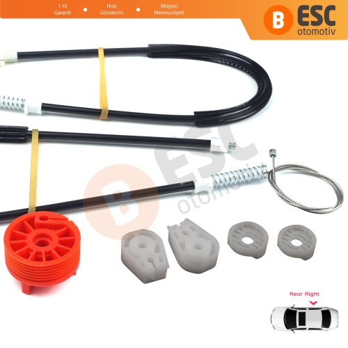 Citroen C3 Pluriel MK1 Cabrio Convertible 2003-2010 9643071180 İçin Elektrikli Arka Sağ Cam Kriko Tamir Seti