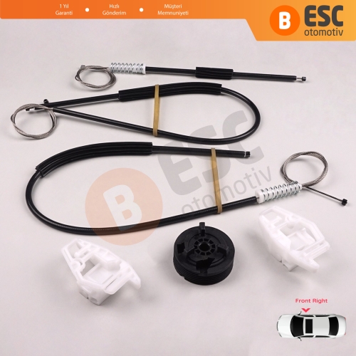 Peugeot 206 206+ 1998-2012 4/5 Kapı 9222E8 9222F8 İçin Elektrikli Ön Sağ Kapı Cam Kriko Tamir Seti