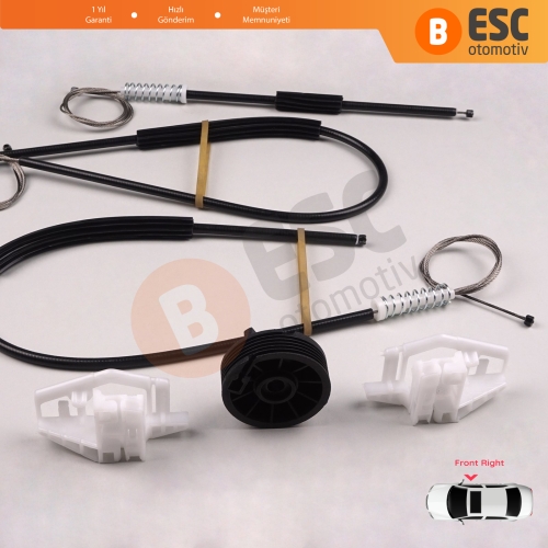 Peugeot 206 206+ 1998-2012 4/5 Kapı 9222E8 9222F8 İçin Elektrikli Ön Sağ Kapı Cam Kriko Tamir Seti