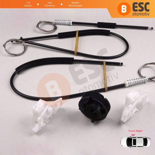 Peugeot 206 206+ 1998-2012 4/5 Kapı 9222E8 9222F8 İçin Elektrikli Ön Sağ Kapı Cam Kriko Tamir Seti