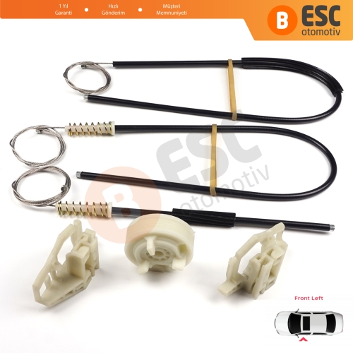 Peugeot 206 206+ 1998-2012 4/5 Kapı 9221E9 9221G0 İçin Elektrikli Ön Sol Kapı Cam Kriko Tamir Seti