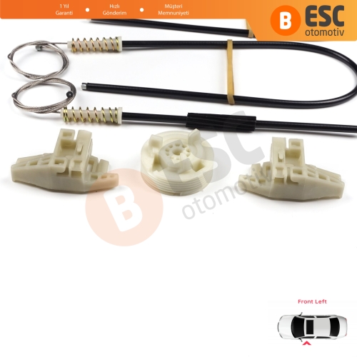 Peugeot 206 206+ 1998-2012 4/5 Kapı 9221E9 9221G0 İçin Elektrikli Ön Sol Kapı Cam Kriko Tamir Seti