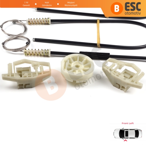 Peugeot 206 206+ 1998-2012 4/5 Kapı 9221E9 9221G0 İçin Elektrikli Ön Sol Kapı Cam Kriko Tamir Seti
